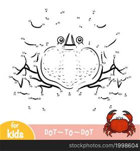 Numbers game, education dot to dot game for children, Crab