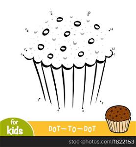 Numbers game, education dot to dot game for children, Cupcake