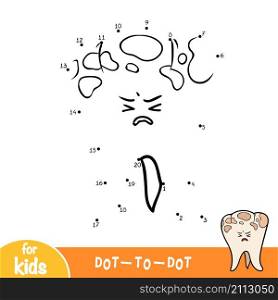 Numbers game, education dot to dot game for children, Dirty tooth