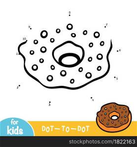 Numbers game, education dot to dot game for children, Donut