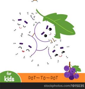 Numbers game, education dot to dot game for children, Grapes