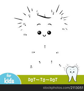 Numbers game, education dot to dot game for children, Happy tooth