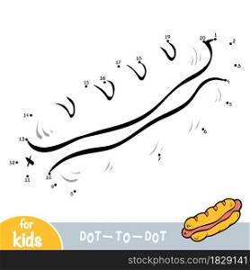 Numbers game, education dot to dot game for children, Hot dog
