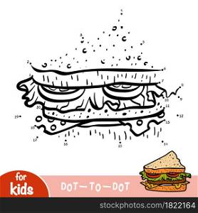 Numbers game, education dot to dot game for children, Sandwich