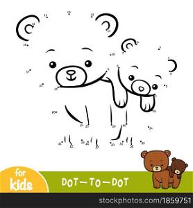 Numbers game, education dot to dot game for children, Two bears