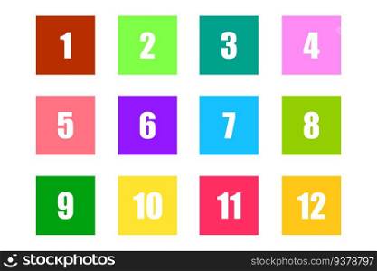 Numbers on multicolored squares. Vector illustration. EPS 10. stock image.. Numbers on multicolored squares. Vector illustration. EPS 10.