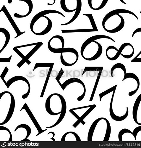 Numbers Seamless Pattern Background Vector Illustration. EPS10