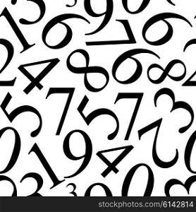 Numbers Seamless Pattern Background Vector Illustration. EPS10