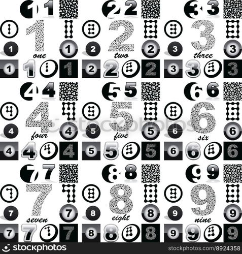 Numbers vector image