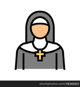 nun christianity color icon vector. nun christianity sign. isolated symbol illustration. nun christianity color icon vector illustration