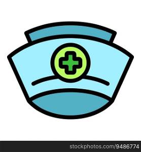 Nurse cap icon outline vector. Health doctor. Clinic care color flat. Nurse cap icon vector flat