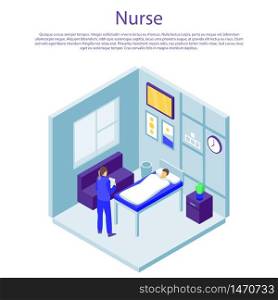 Nurse concept banner. Isometric illustration of nurse vector concept banner for web design. Nurse concept banner, isometric style