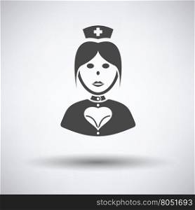 Nurse costume icon on gray background with round shadow. Vector illustration.