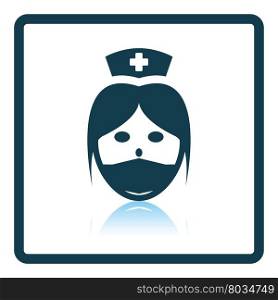 Nurse head icon. Shadow reflection design. Vector illustration.