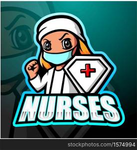 Nurse mascot esport logo design