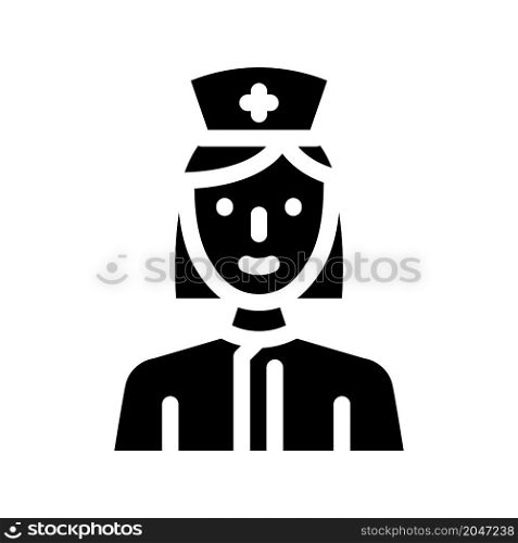 nurse medical worker glyph icon vector. nurse medical worker sign. isolated contour symbol black illustration. nurse medical worker glyph icon vector illustration