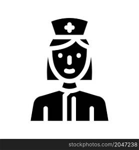 nurse medical worker glyph icon vector. nurse medical worker sign. isolated contour symbol black illustration. nurse medical worker glyph icon vector illustration