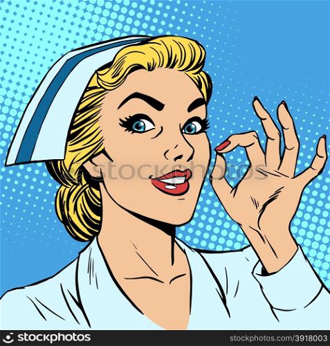 Nurse okay gesture. Nurse okay gesture. Medicine health medical insurance