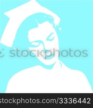nurse portrait retro style