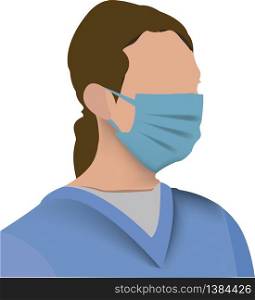 nurse with gown and surgical mask