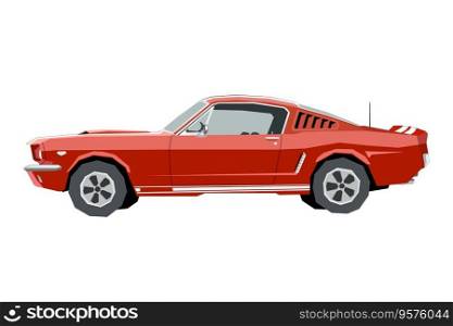 Nursery retro car drawing muscle car vector image