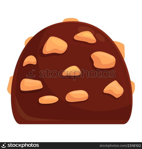 Nut bonbon icon cartoon vector. Cocoa piece. Dark chocolate. Nut bonbon icon cartoon vector. Cocoa piece