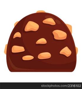 Nut bonbon icon cartoon vector. Cocoa piece. Dark chocolate. Nut bonbon icon cartoon vector. Cocoa piece