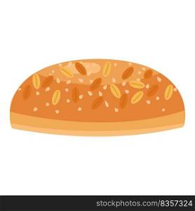 Nut burger bun icon cartoon vector. Cheese hamburger. Food beef. Nut burger bun icon cartoon vector. Cheese hamburger