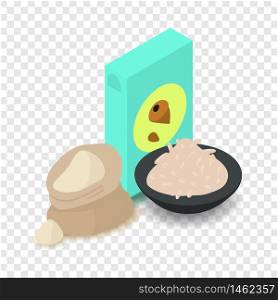 Nut flour icon. Cartoon isometric illustration of nut flour vector icon for web. Nut flour icon, cartoon isometric 3d style