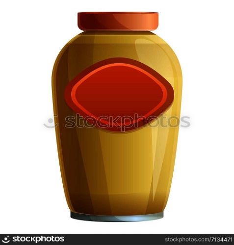Nut jam jar icon. Cartoon of nut jam jar vector icon for web design isolated on white background. Nut jam jar icon, cartoon style