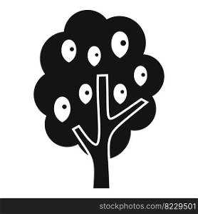 Nut tree icon simple vector. Harvest plant. Farm bush. Nut tree icon simple vector. Harvest plant