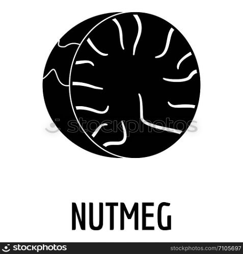 Nutmeg icon. Simple illustration of nutmeg vector icon for web design isolated on white background. Nutmeg icon, simple style