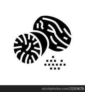 nutmeg nut glyph icon vector. nutmeg nut sign. isolated contour symbol black illustration. nutmeg nut glyph icon vector illustration