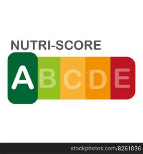 Nutri-Score official label. A score. Vector illustration. EPS 10.. Nutri-Score official label. A score. Vector illustration.