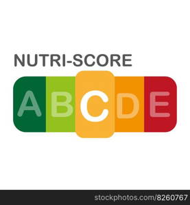 Nutri-Score official label. C score. Vector illustration. EPS 10.. Nutri-Score official label. C score. Vector illustration.