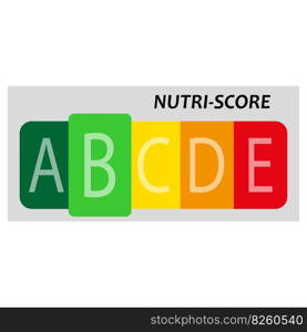 Nutrition B label facts health score. Food info nutriscore label facts packaging sign. Vector illustration. EPS 10.. Nutrition B label facts health score. Food info nutriscore label facts packaging sign. Vector illustration.