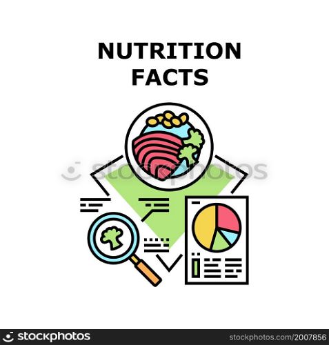 Nutrition facts Ingridient value. Food label. Package info. Pack data information nutrition facts. vector concept color illustration. Nutrition facts icons vector illustrations
