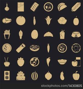 Nutritional value icons set. Simple set of 36 nutritional value vector icons for web for any design. Nutritional value icons set, simple style