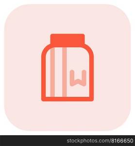 Nutritious whey powder stored in sealed jar