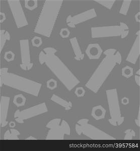 Nuts and bolts silhouettes seamless pattern. Fastening elements vector gray background.&#xA;