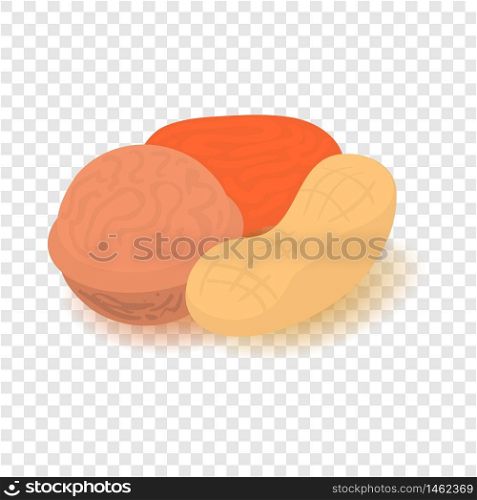 Nuts icon. Cartoon isometric illustration of nuts vector icon for web. Nuts icon, cartoon isometric 3d style