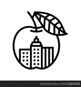 nyc big apple line icon vector. nyc big apple sign. isolated contour symbol black illustration. nyc big apple line icon vector illustration