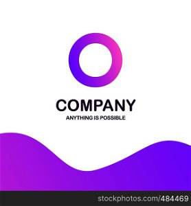 O company logo design with purple theme vector