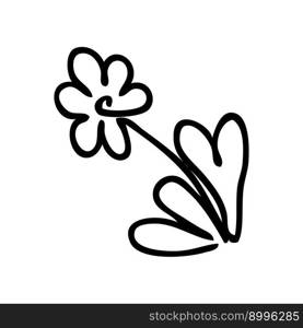 O≠continuous li≠daisy flower dood≤drawing. Perfect for tee, stickers, cards. Isolated vector illustration for decor and design.