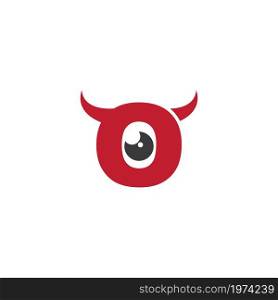 O initial letter with devil horn logo vector design