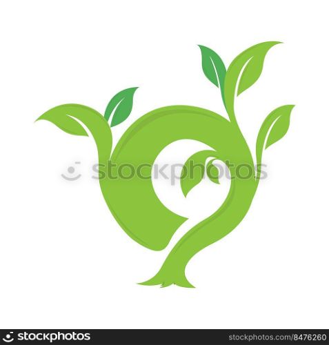 O letter ecology nature element vector icon. Lettering icon vector logo design