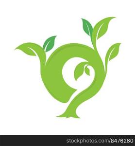 O letter ecology nature element vector icon. Lettering icon vector logo design