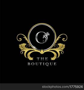 O Letter Golden Circle Luxury Boutique Initial Logo Icon, Elegance vector design concept for luxuries business, boutique, fashion and more identity.