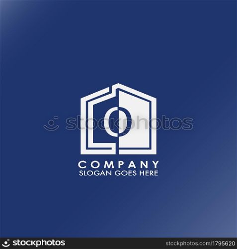 O letter logo, initial half negative space letter design for business, building and property style.