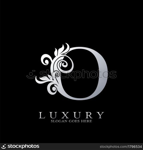 O Letter Logo Monogram Luxury Initial Logo vector template design silver.